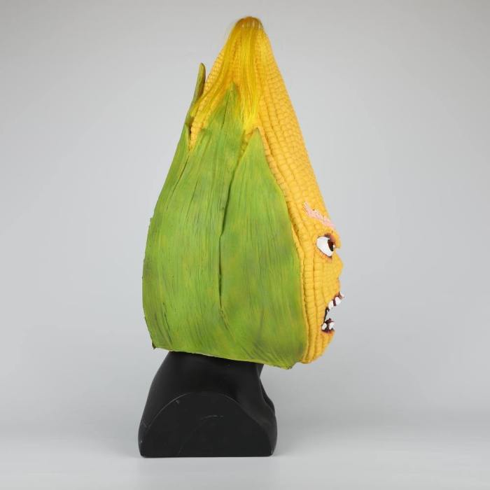 Angry Corn Mask Cosplay Funny Horror Vegetable Maize Mask Halloween Costume Prop