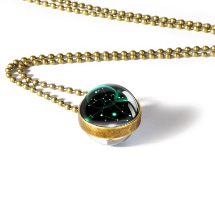 12 Zodiac Sign Round Constellation Necklace