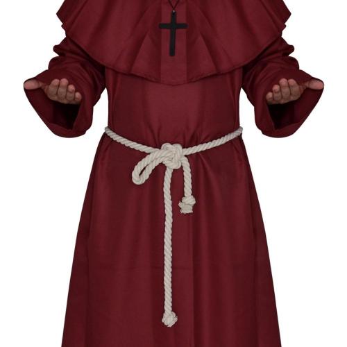 Medieval Witch Hooded Cloak Halloween Party Costume