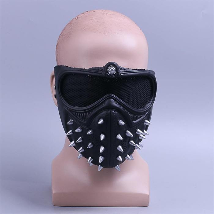 Game Watch Dogs 2 Mask Marcus Led Light Mask 25 Emoji Changeable Holloway Wrench Cosplay Punk Gothic Rivet Face Mask Halloween