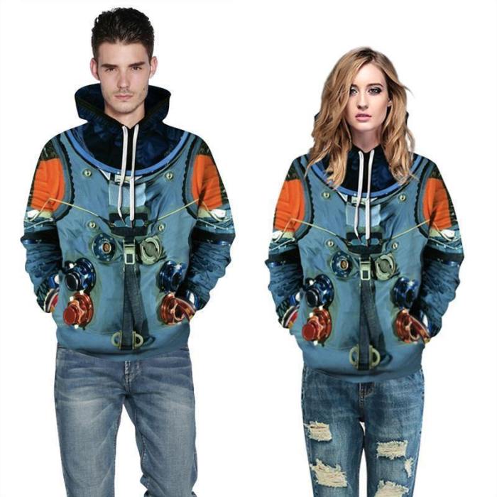 Mens Hoodies 3D Graphic Printed Aerospace Pattern Pullover