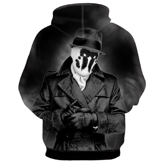 Unisex Watchmen Hoodies Rorschach Printed Jacket Sweatshirt