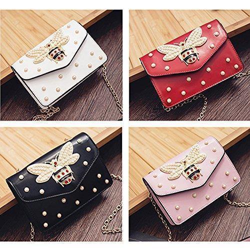 Bees Pearl Chain Portable Shoulder Diagonal Square Package