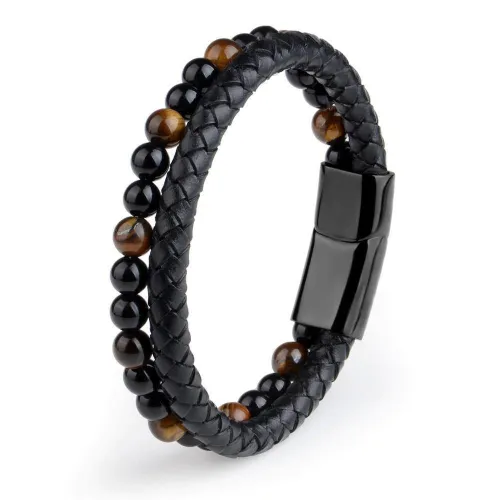 Layered Tiger Eye Beads Bracelet