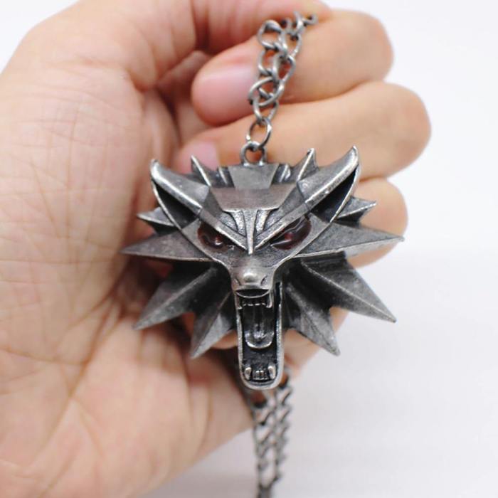 Wizzard Wild Hunt Wolf Medallion Pendant Necklace