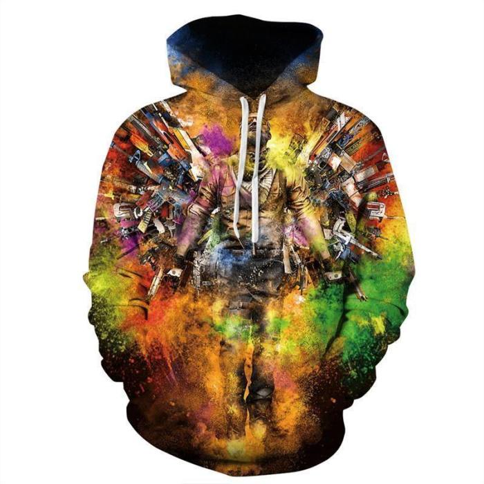 Mens Hoodies 3D Graphic Printed Cool Man Pullover