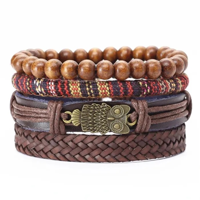 Multi-Layer Plain And Braided Bracelet