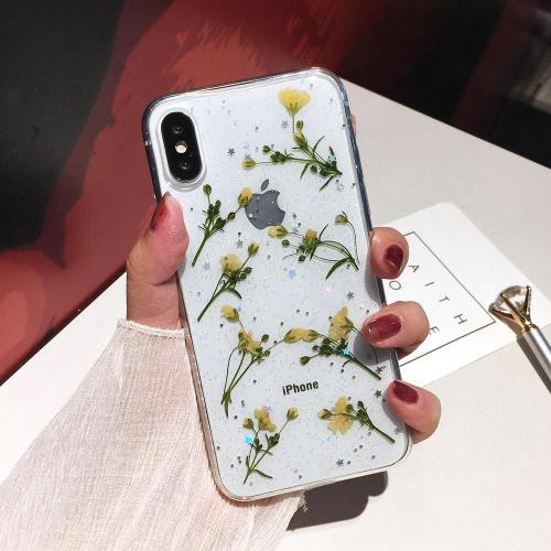 Real Dried Flowers Pressed Flowers Silicone Phone Case