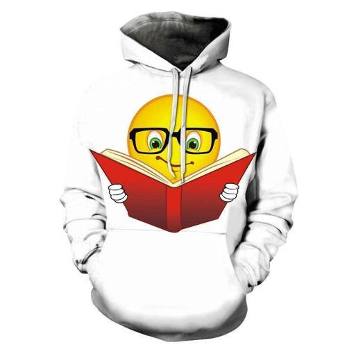 Emoji Reading Book 3D - Sweatshirt, Hoodie, Pullover