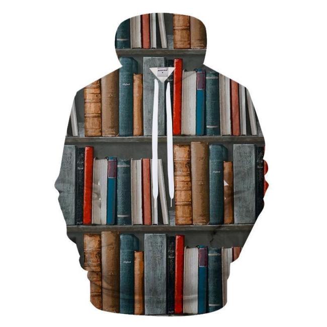 Books On A Shelf 3D - Sweatshirt, Hoodie, Pullover