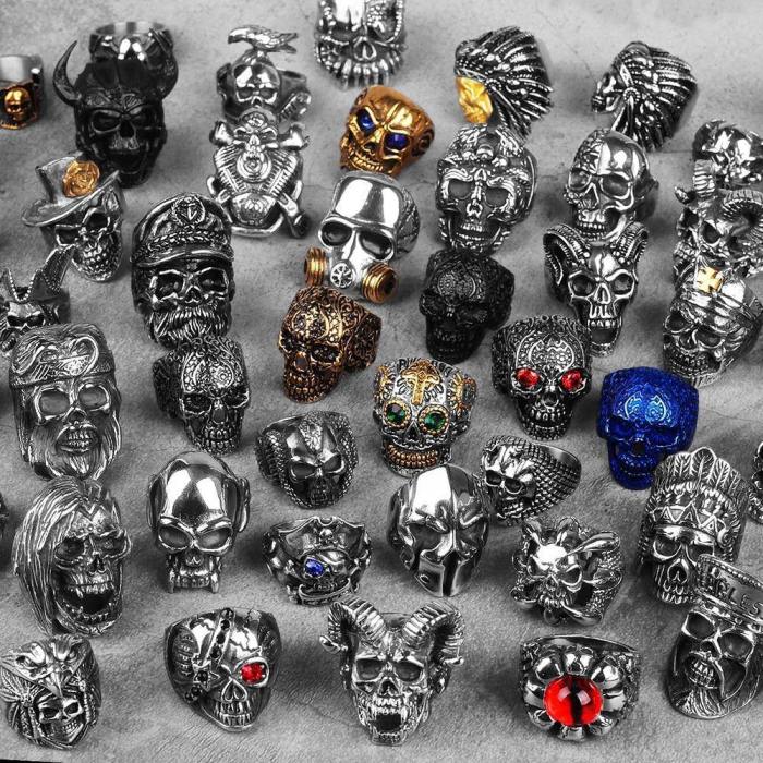Vintage Skull Rings In Sterling Silver