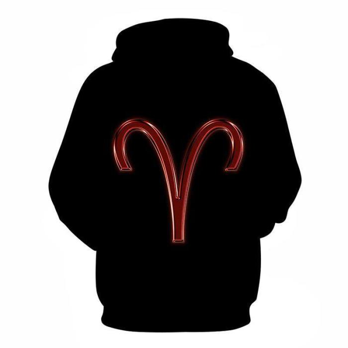 The Black & Red Aries - March 21 To April 20 3D Sweatshirt Hoodie Pullover