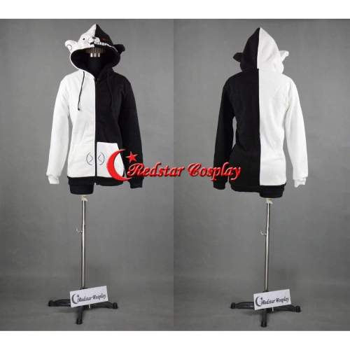 Dangan Ronpa Monobear Monokuma White Black Bear Cosplay Costume Jacket Hoodie