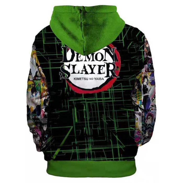 Unisex Demon Slayer: Kimetsu No Yaiba Hoodies Kamado Tanjirou Printed Pullover Jacket Sweatshirt