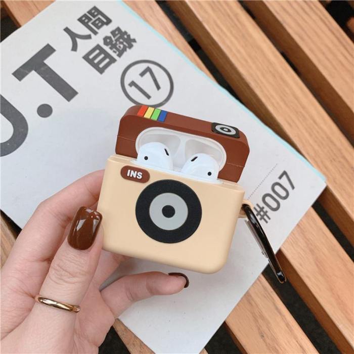 Instagram Camera Apple Airpods Protective Case Cover With Key Ring