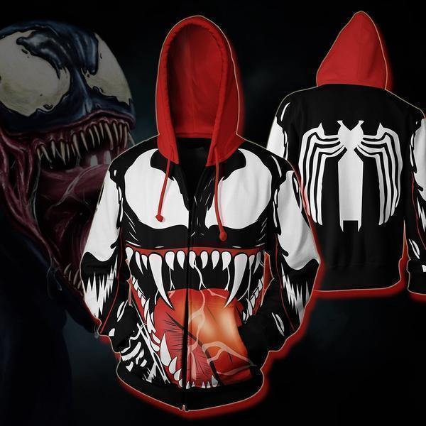 Venom 3D Zip Up Hoodie