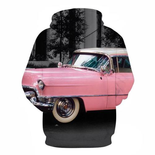 Baby Pink Vintage Car 3D - Sweatshirt, Hoodie, Pullover