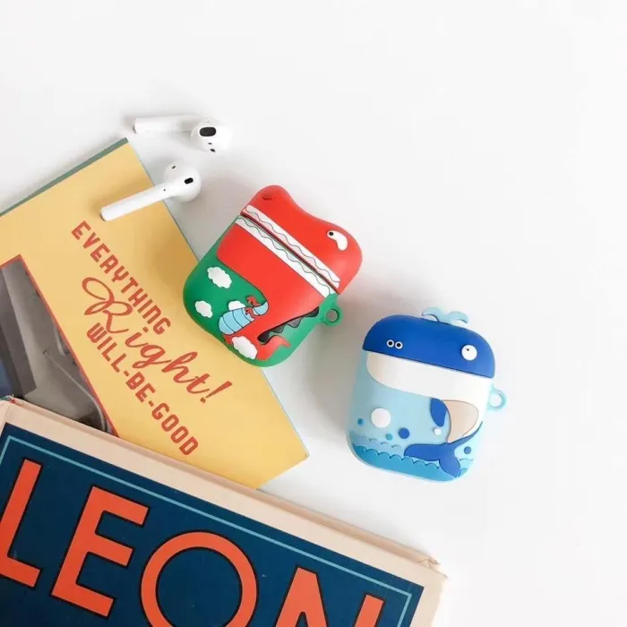 Cute Interactive Dinosaur Whale Cartoon Apple Airpods Protective Case Cover