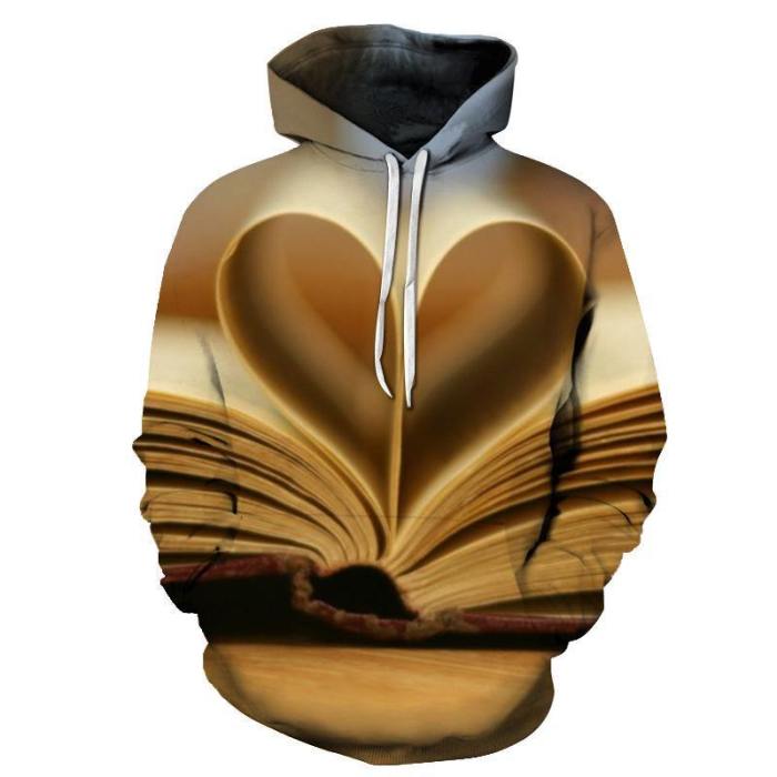 Heart Of Book 3D - Sweatshirt, Hoodie, Pullover