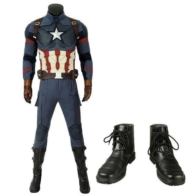 The Avengers 4 Endgame Captain America Costume Steven Rogers Cosplay Quantum Realm Halloween Cosplay
