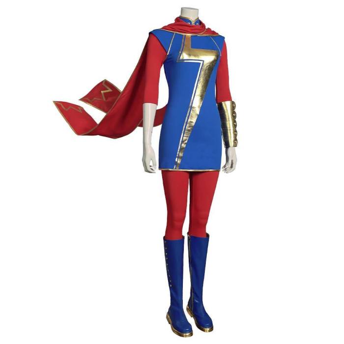 Marvel‘S Avengers-Ms. Marvel (Kamala Khan) Women Uniform Outfits Halloween Carnival Suit Cosplay Costume