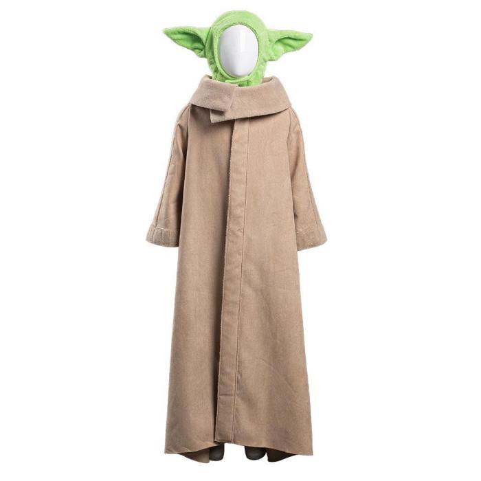 The Mandalorian -Baby Yoda Robe Hat Outfits Halloween Carnival Suit Cosplay Costume