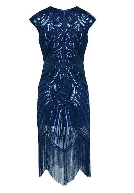 Sequined Fringed Woven Party Dress