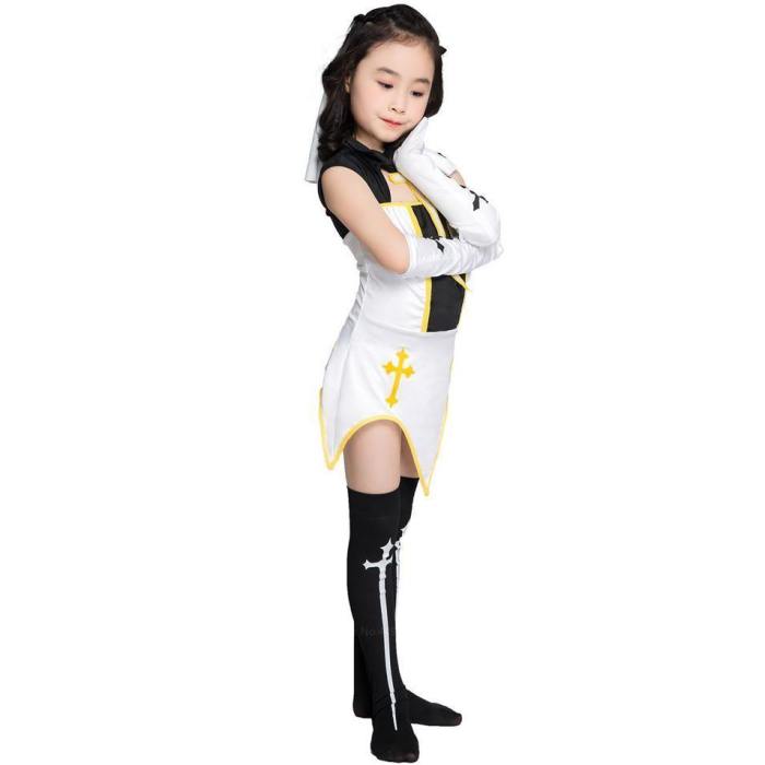Priest Nun Missionary Medieval Halloween Cosplay Costumes For Girls