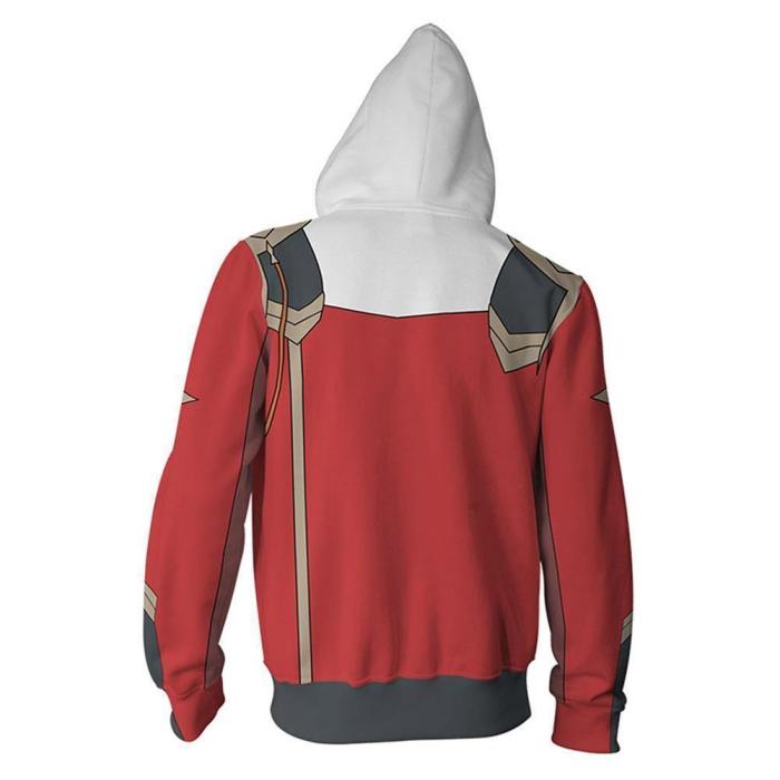 Unisex Zero Two Hoodies Darling In The Franxx Zip Up 3D Print Jacket Sweatshirt