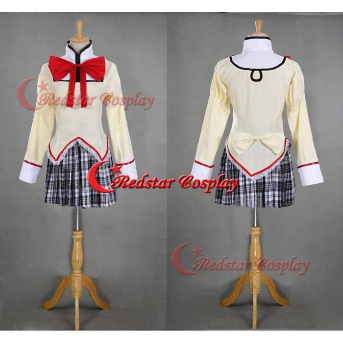Puella Magi Madoka School Uniform Cosplay Costume For Mahou Shouj, Shizuki Hitomi, Akemi Homura Cosplay