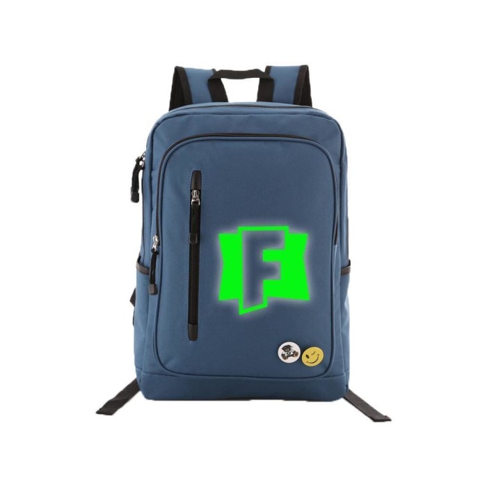 Game Fortnite Students 17  Backpack - Green Luminous