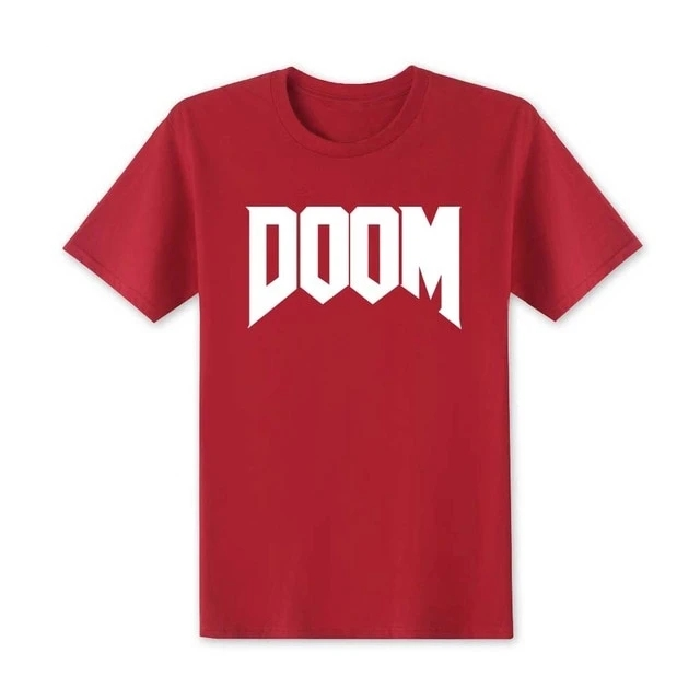 Doom T-Shirt Men O-Neck Top Tee Plus Size Cotton T Shirt Costumes
