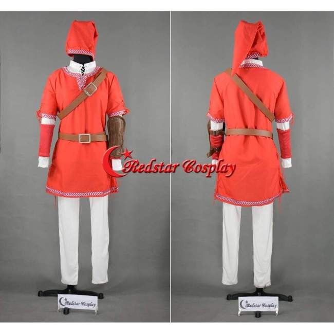 The Legend Of Zelda Link Cosplay Costume Red Version Custom In Any Size