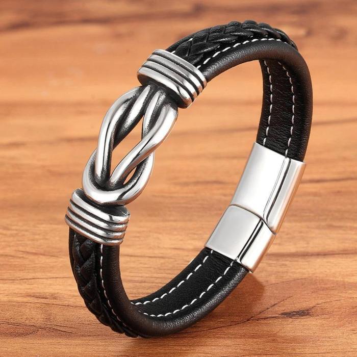 Celtic Knot Infinity Leather Bracelet