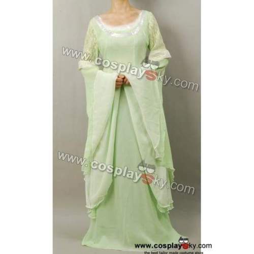 The Lord Of The Rings Arwen Light Green Gown Dress Costume