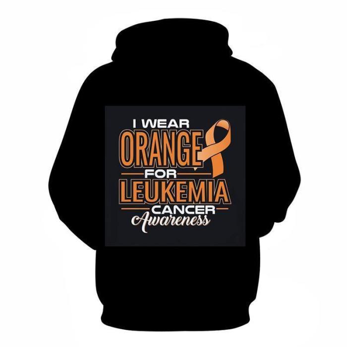 3D Orange For Leukemia - Hoodie, Sweatshirt, Pullover