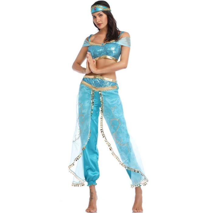 Arabian Nights Princess Jasmine Costume Sexy Dance Clothing