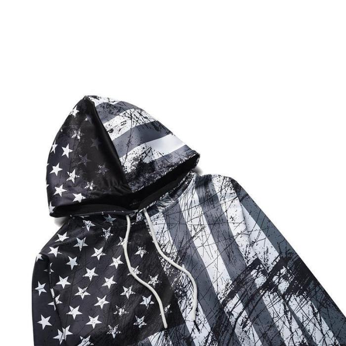 Exclusive: Usa Black And White American Flag Hoodie