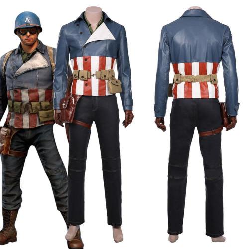 Avengers Game-Captain America Coat Jacket Outfits Halloween Carnival Suit Cosplay Costume