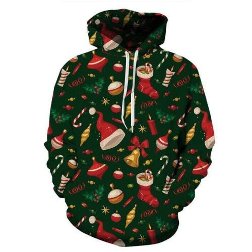 3D Print Hoodie - Christmas Gift Pattern Pullover Hoodie