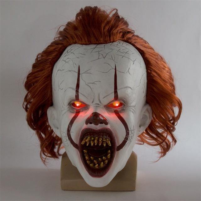 It Chapter Two Pennywise Scary Clown Cosplay Halloween Led Latex Masks