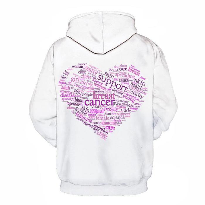 Breast Cancer Word Cloud 3D - Sweatshirt, Hoodie, Pullover