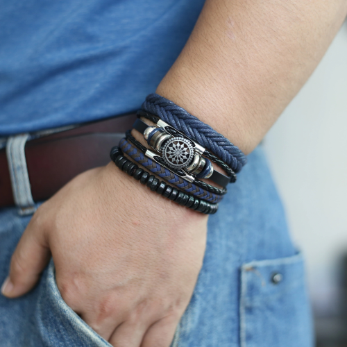 Multi-Layer Plain And Braided Bracelet