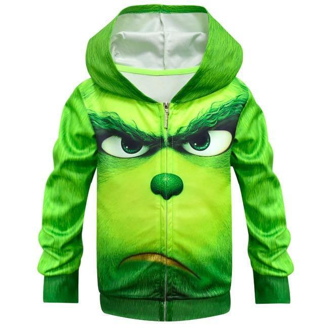 Grinch Full Face 3D Clothes Hoodies T Shirts Sweatshirts Cartoon Cosplay The Grinch Costume