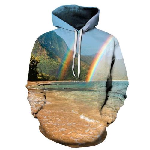 Rainbow At Hawaii Beach 3D - Sweatshirt, Hoodie, Pullover