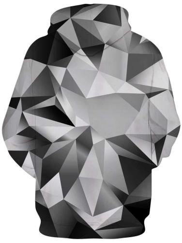 Mens Hoodies 3D Printing Diamond Printed Pattern Hooded