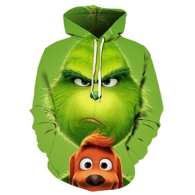3D Printed The Grinch Hoodies Green Green Monster Children'S Hoody Christmas Gift Grinch Suit