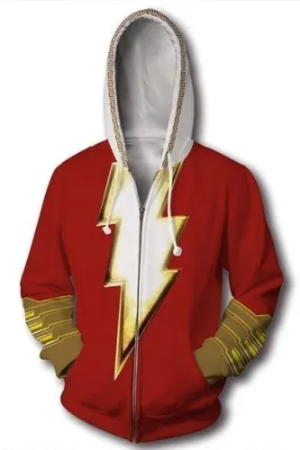 Shazam Fashion Hoodie Long Sleeve Printed Sweatshirt