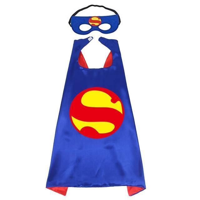 Superhero Cape Cloak Cosplay Costume For Children Halloween Party Costumes For Kids 1Cape+1Mask