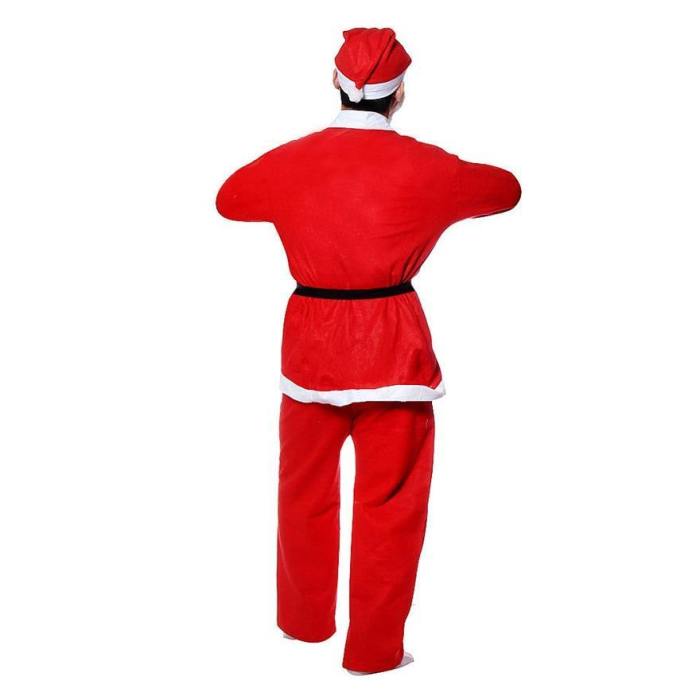 5 Piece Christmas Santa Claus Costume Adult Set With Belt Beard Hat Pants Novelty Costume Clothes Suit Cosplay Christmas Sets